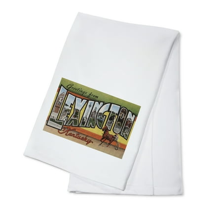 

Greetings from Lexington Kentucky Vintage Halftone (100% Cotton Tea Towel Decorative Hand Towel Kitchen and Home)