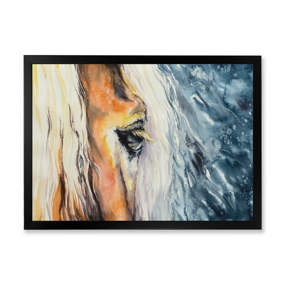 Designart 'Abstract Close-Up of A Beautiful Horses Eye II' Farmhouse Framed Art Print