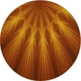 thumbnail image 1 of Ahgly Company Tapis Rond Lavable en Machine Intérieur Transitionnel Orange Néon, 5 Pieds Rond, 1 of 7