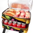 thumbnail image 5 of Mushroom Double Layered Insulated Lunch Bag with Two Compartments, Large Capacity, Hand Carry, 7.1x11.4x16.1 Inches, Refrigerated Meal Bag, 5 of 6