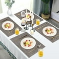 thumbnail image 2 of VCVCOO Placemats Set of 6 - Vinyl Heat Resistant Table Placemats - Easy Clean Wipeable Washable Durable PVC Table Mats for Indoor Dining, 2 of 10