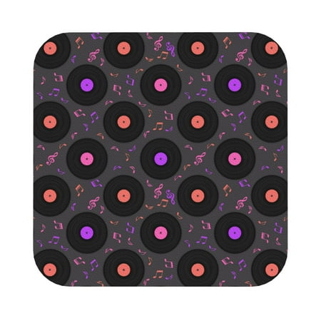 

Lukts Vinyl Records Musical Notes Leather Drinks Coasters Set of 6 Suitable or Drinks Furniture Protection and Easy Clean up