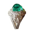 thumbnail image 2 of Joernso Retro Women Ring Inlaid Green Square Rhinestone Finger Ring for Anniversary, 2 of 7