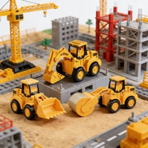 Nilvkv Friction Powered Cars, 6.1in Push and Go Toys Car Construction Vehicles Construction Truck Made with Plastic, Toys for 3 Year Old Boys and Girls Gifts