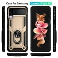 thumbnail image 5 of Compatible with Samsung Galaxy Z Flip 3 Case Built-in 360 Ring Holder Kickstand, Extreme Protection Military Armor Magnetic Car Dual Layer Protective Heavy Duty Phone Cover,Gold, 5 of 8