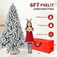 thumbnail image 3 of Yexmas 6ft Pre-Lit Snowflake Flocked Christmas Tree,8 Modes LED Lights,Artificial Xmas Tree with Storage Bag, 3 of 14