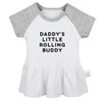 thumbnail image 1 of Daddy's Little Rolling Buddy Funny Dresses For Baby, Newborn Babies Skirts, Infant Princess Dress, 0-24M Kids Graphic Clothes (Gray Raglan Dresses, 0-6 Months), 1 of 4
