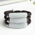 thumbnail image 2 of Natural Green Grade A Jade Jadeite Men Women Long Tube Bead Bracelet, 2 of 5