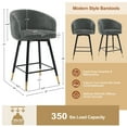 thumbnail image 6 of 26"Swivel Bar Stools Set of 4 Modern Counter Height Bar Stools with Arms & Backs Velvet Upholstered Barstools with Metal Legs for Kitchen Island Grey, 6 of 10
