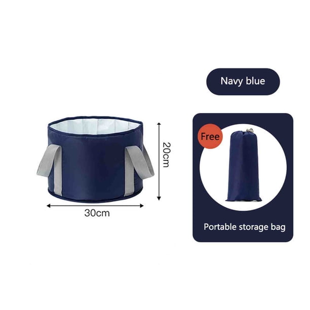 Cubo apilable para pies, bolsa de viaje portátil con aislamiento térmico para pies, a prueba de fugas, para baño de pies, lavabo para piernas para el hogar, bolsa de baño plegable