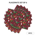thumbnail image 2 of Placemats Set Of 4 / 6, Dinosaur Christmas Placemats For Dining Table Indoor/Outdoors Heat Resistant Washable Placemats 18" X 12", 2 of 8