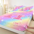 thumbnail image 4 of Manfei Cute Bow Queen Sheets,Girly Personalized Gifts Queen Sheet Sets,Pink,4pcs, 4 of 6