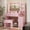 35.44" X 15.75" X 55.12" Round handle, variant on Oxirth Pink Vanity Desk with Mirror and Lights, Cute Makeup Vanity with Charging Station & 5 Drawers, Acrylic Cabinet Dressing Table with Stool, Gift for Girls & Teens