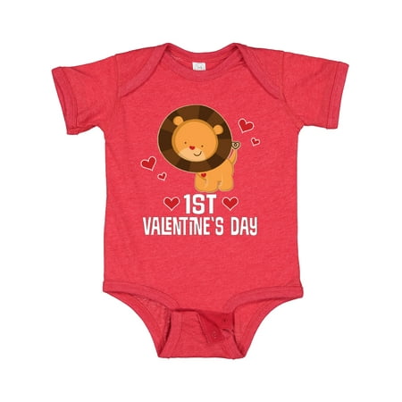 

Inktastic First Valentines Day Outfit Baby Boy Lion Gift Baby Boy Bodysuit