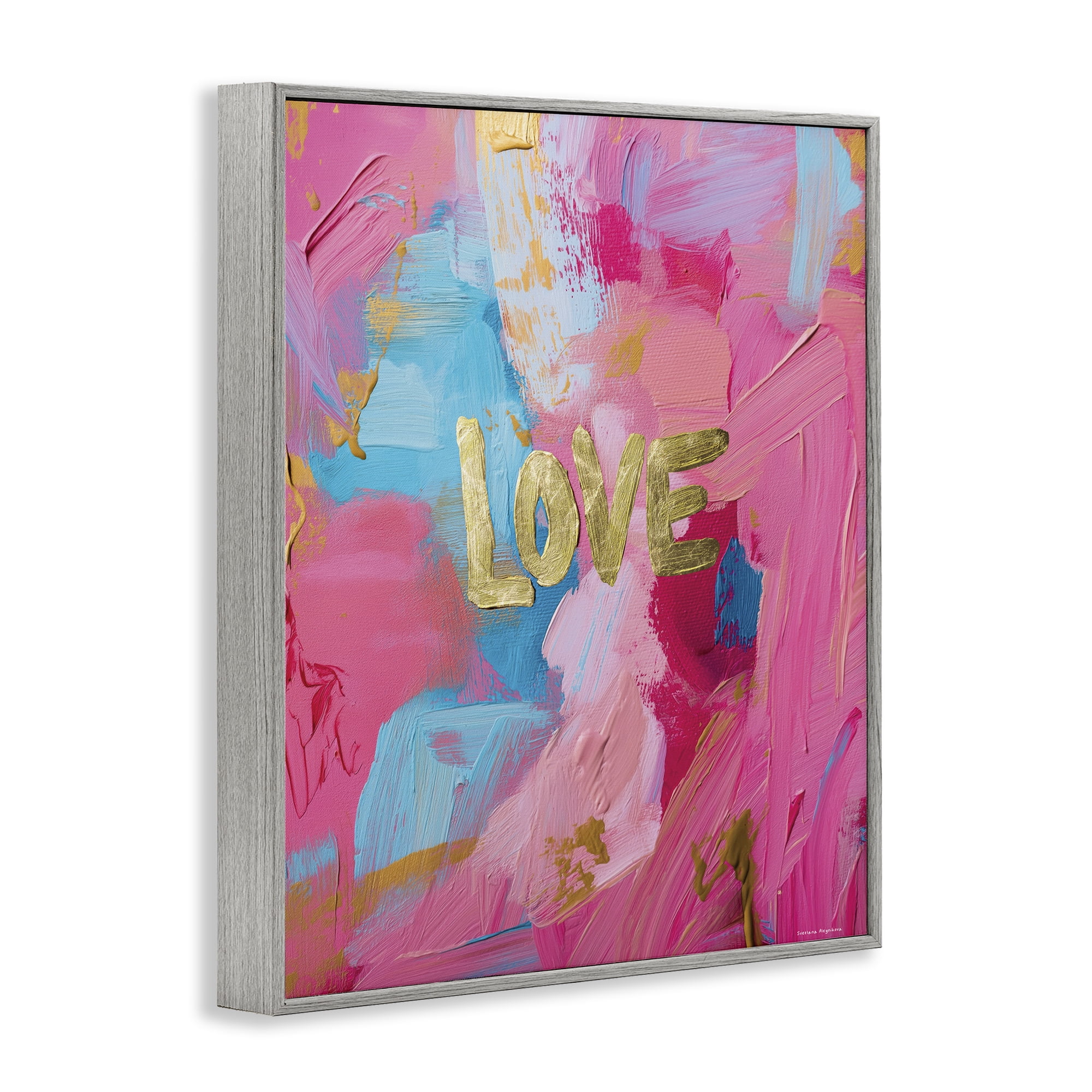 Stupell Industries Glam Love In Motion Gray Framed Giclee Art, design by Svetlana Aleynikova