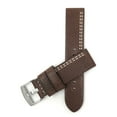 thumbnail image 1 of 22mm High Quality Leather Watch Strap Band White Stitching and Stainless Steel Buckle, 1 of 7