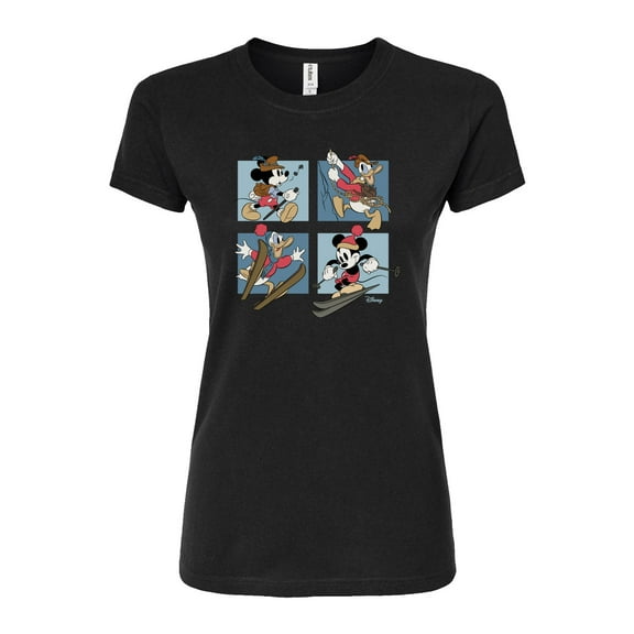 Disney Standard - Mickey And Donald Alpine - Juniors Fitted Graphic T-Shirt