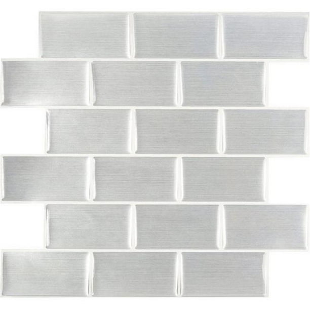 Peel And Impress Adhesive Wall Tile in Steel Subway (24002) Walmart