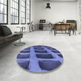 thumbnail image 4 of Ahgly Company Machine Washable Indoor Square Transitional Light Slate Blue Area Rugs, 4' Square, 4 of 7