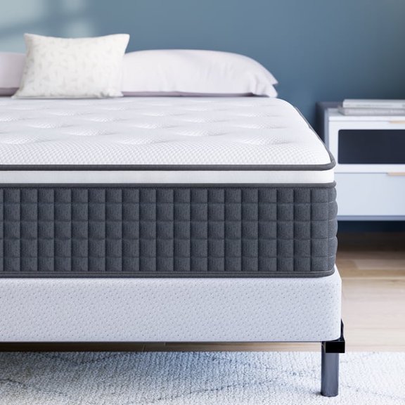 Matelas Double Lecuneey de 12 Pouces à Ressorts Ensachés, Hybride, Livré en Boîte, avec Isolation des Mouvements et Soulagement des Points de Pression, Certifié CertiPUR-US.