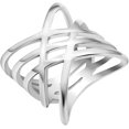 thumbnail image 1 of Stainless Steel Waved Braided Plain Wrap Promise Statement Party Ring, 1 of 2