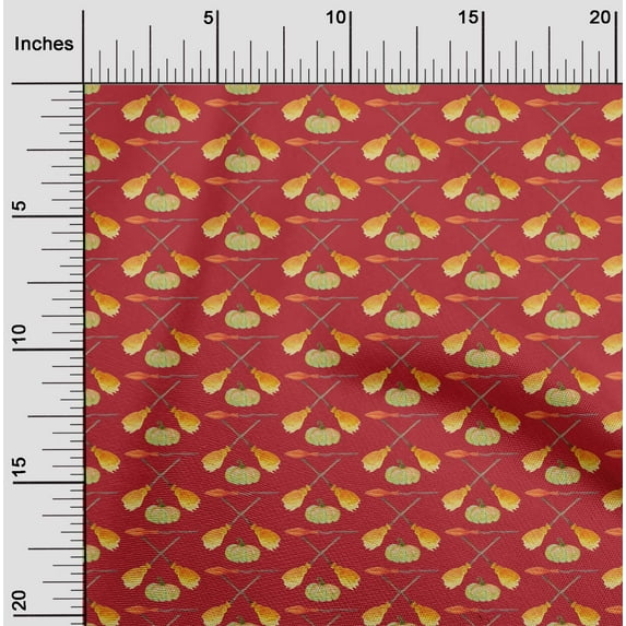 oneOone Polyester Lycra Red Fabric Halloween Sewing Fabric By The Yard Printed Diy Clothing Sewing Supplies 56 Inch Wide