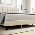 thumbnail image 4 of Full Size Bed Frame with Button Tufted Headboard, Platform Bed Frame, Modern Upholstered Bed Frame with Adjustable Headboard, Wood Slat Support, No Box Spring Needed, Easy Assembly, 4 of 7
