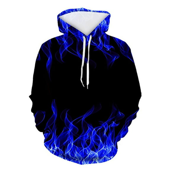 jsaierl Mens Hoodies 3D Flame Graphic Sweatshirts Top Long Sleeve Casual Shirt Comfy Novelty Pullover Sweatshirt