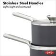 thumbnail image 2 of OXO Professional Hard Anodized Nonstick, 1.7QT and 2.3QT Saucepan Pot Set with Lids, 2 of 7
