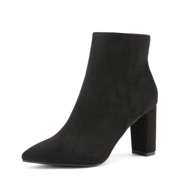 Botas DREAM PAIRS SIANNA-1 negras con tacón grueso y tobilleras