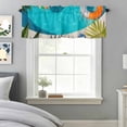 thumbnail image 3 of Curtain Valance for Windows, Swimming Pool Swimming Circle Kitchen Valances Rod Pocket Short Curtains, Blue White Slippers Window Valance for Bedroom Bathroom Living room 60x14in, 3 of 9