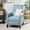 Light Blue, variant on Modern Teal Recliner With Push-back Mechanism And Stable Birch Wood In Exquisite Supports Trim