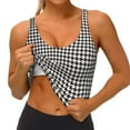 thumbnail image 3 of Honeii Houndstooth Black And White patten Workout Crop Tank Top for Women Yoga Tank Tops Athletic Sports Shirts Exercise Undershirts,Sports Bra,Sports vest-XX-Large, 3 of 8