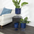 thumbnail image 2 of DecMode 14", 12", 10"H Blue Metal Planter (3 Count), 2 of 8