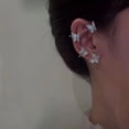 thumbnail image 5 of Pendientes con clip para la oreja con forma de mariposa y diamantes, a la moda, sin orejas, con temperamento, para viajeros, 5 of 5