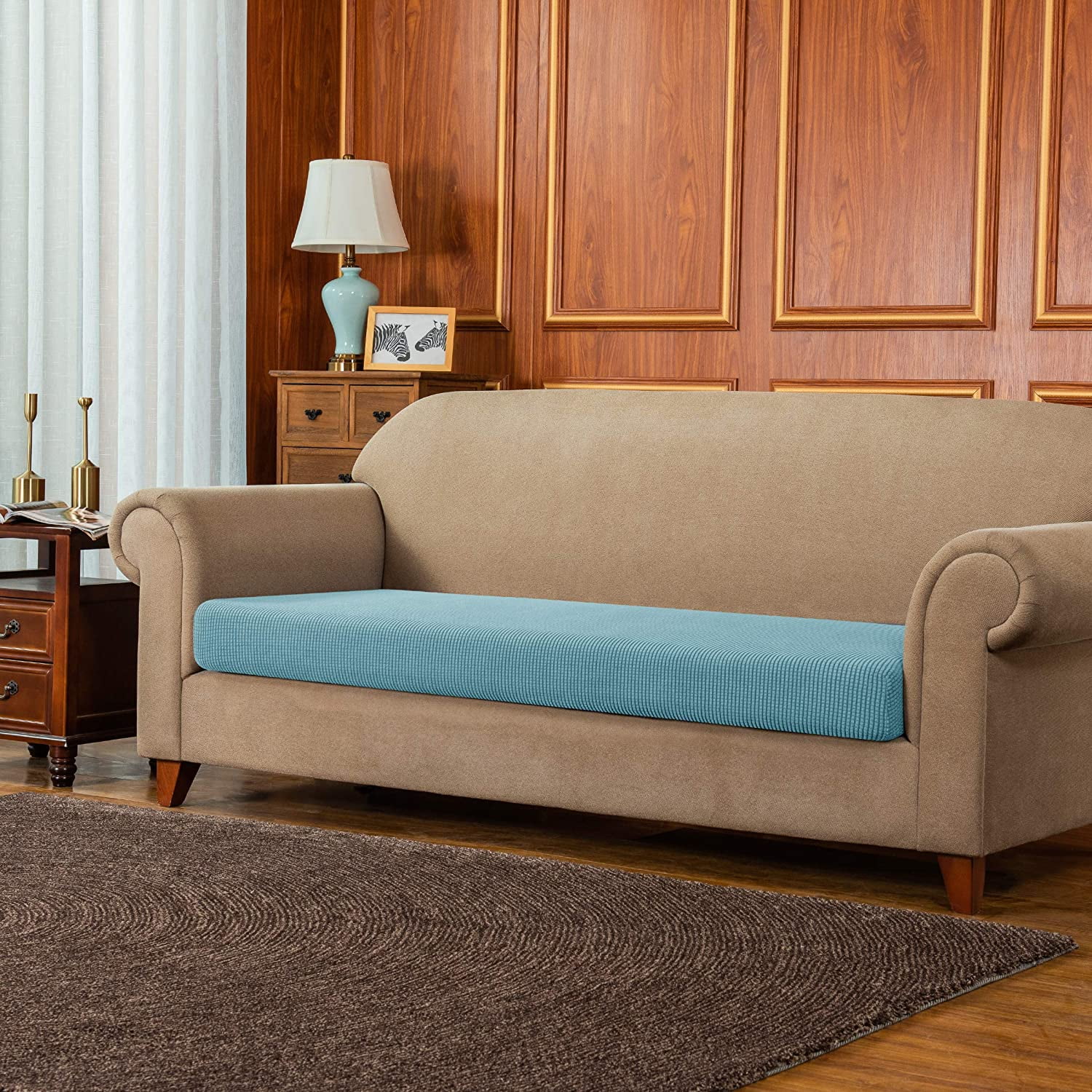 Stretch Sofa Seat Cushion Cover Couch Covers Furniture Protector (Loveseat, Steel Blue)