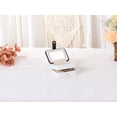 thumbnail image 6 of REGALWOVEN 2 Layer Accessory Box with Mirror, PU Leather Accessory Organizer Case Storage Display Holder White, 6 of 7
