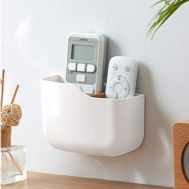 Universal Wall Mount Remote Control Holder(Hole-Free) TV Remote Organizer Storage Rack,Wall Caddy for Bedroom,Fire Stick