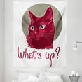 thumbnail image 1 of Saying Tapestry, Colorful Modern Art Young Pet Portrait Asking Whats up Animal, Fabric Wall Hanging Decor for Bedroom Living Room Dorm, 5 Sizes, Red Grey White, by Ambesonne, 1 of 1