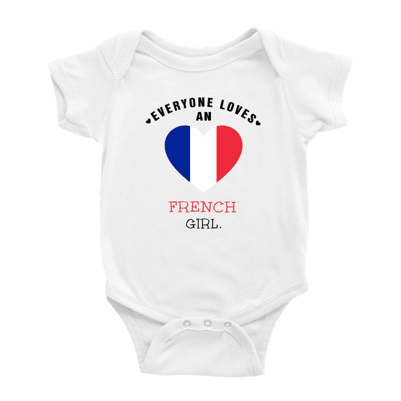 Everyone Loves an French Girl Baby Bodysuit Newborn Clothes Outfits (White, 12-18 Months)