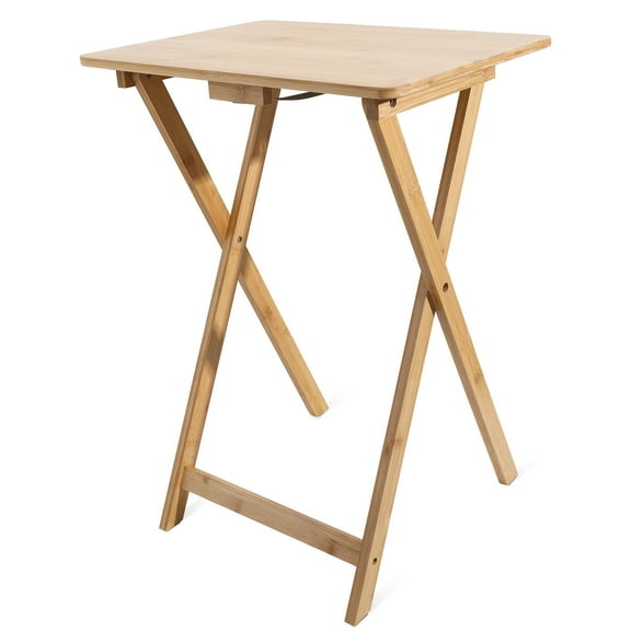 LOLIPPYY Wooden Folding Table Light Yellow Foldable Design for Home Use Natural Wood Couch Tray