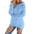 thumbnail image 2 of Trends Oversized Sweatshirts for Women Athletic Womens Sherpa Hoodie Fluffy Women's Hoodies Pullover Sky Blue S, 2 of 7
