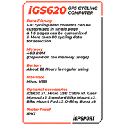 iGPSPORT iGS620 GPS Cycling Computer with Wearable4U Bundle