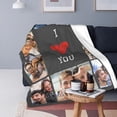 thumbnail image 4 of Couple Gift Ideas Custom Blankets with Photos Text Personalized Blanket for Girlfriend Boyfriend Valentines Gifts Customized Birthday Anniversay Picture Gift for Her Him Blankets, 4 of 5