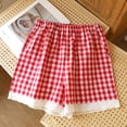 thumbnail image 2 of Tnhcen Lace Trim Plaid Sleep Shorts for Women Lightweight Loose Fit Casual Pajama Shorts with Soft Breathable Fabric M-XL, 2 of 3