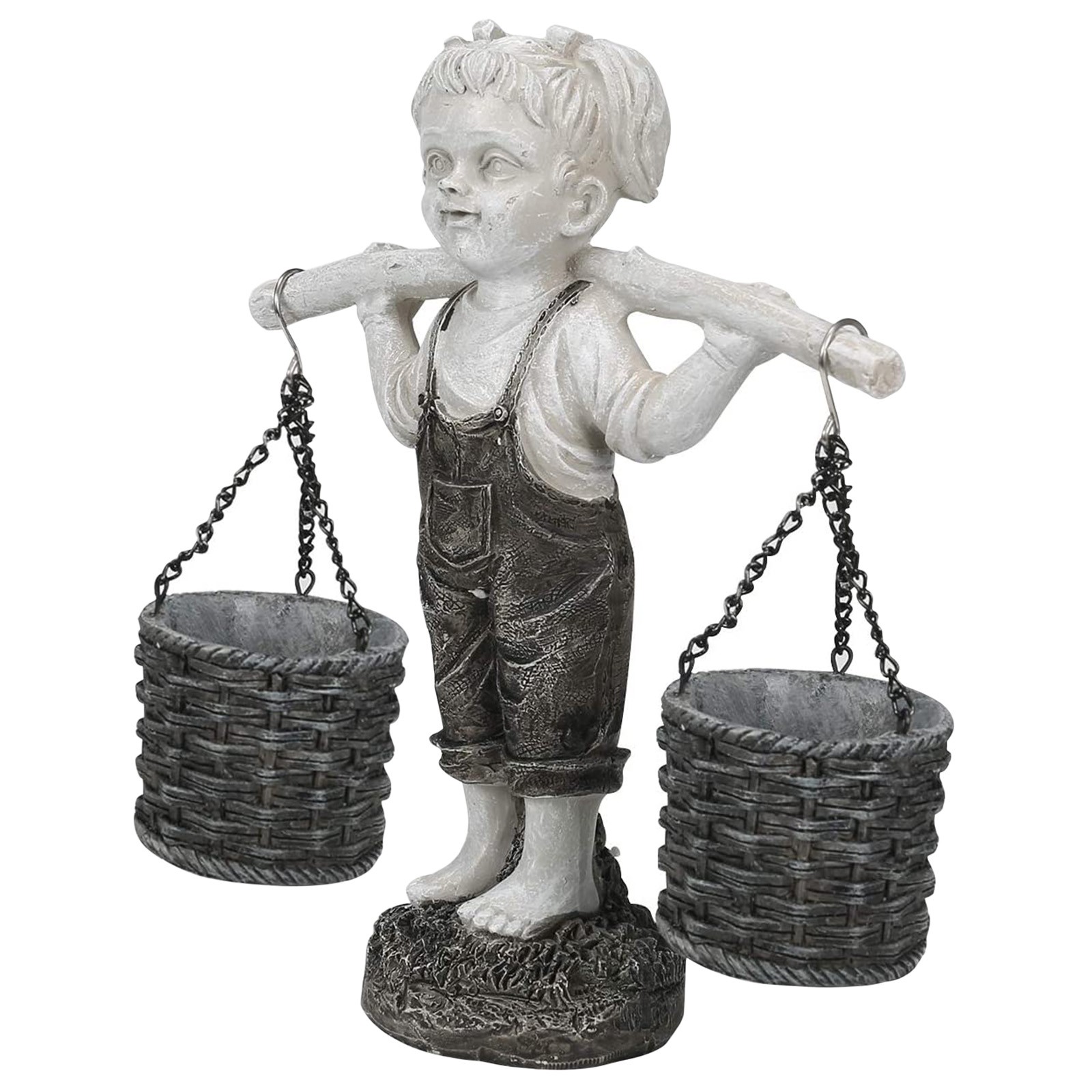 Buy YUEHAO Sculptures & Statues Little Girl Giving Flowers Garden