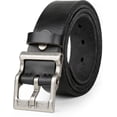 thumbnail image 3 of Cinturones para hombres grandes y altos, cinturón de cuero para hombre para jeans casuales, vestido de trabajo, todos los tamaños 28"-64" negro marrón ancho 1.45", 3 of 5