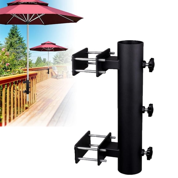 VANROUG Heavy Duty Parasol Holder Patio Umbrella Stand Mount Umbrella Stand Bench Buddy Umbrella Holder Fixed Clip Umbrella Clamp for Deck,Railings,Beach Courtyard Balcony,Boats,Tailgates