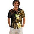 thumbnail image 3 of KUIFORTI Couple Matching Outfits Matching Vacation Outfits for Couples Soft and Comfortable Casual Beach Vacation Party Shirt Suitable for Everyday Casual Wear Polynesian Tribal Plumeria, 3 of 7
