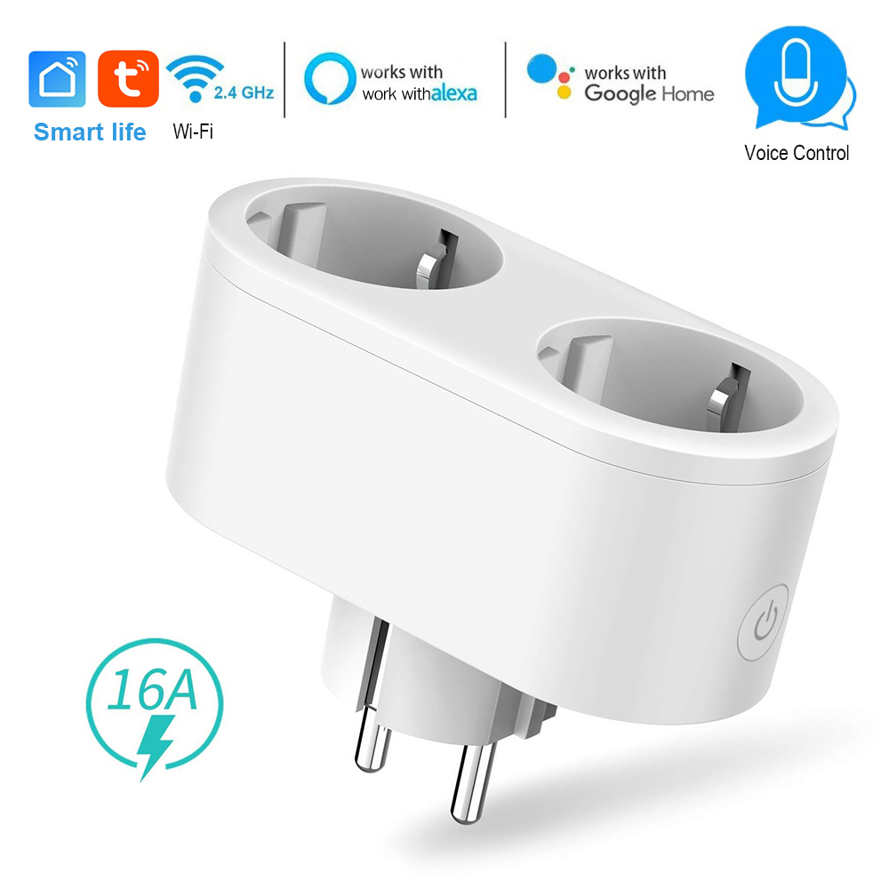 Smart Plug Dual Wifi Plugs 2 in 1 Extenders Socket Works with Home